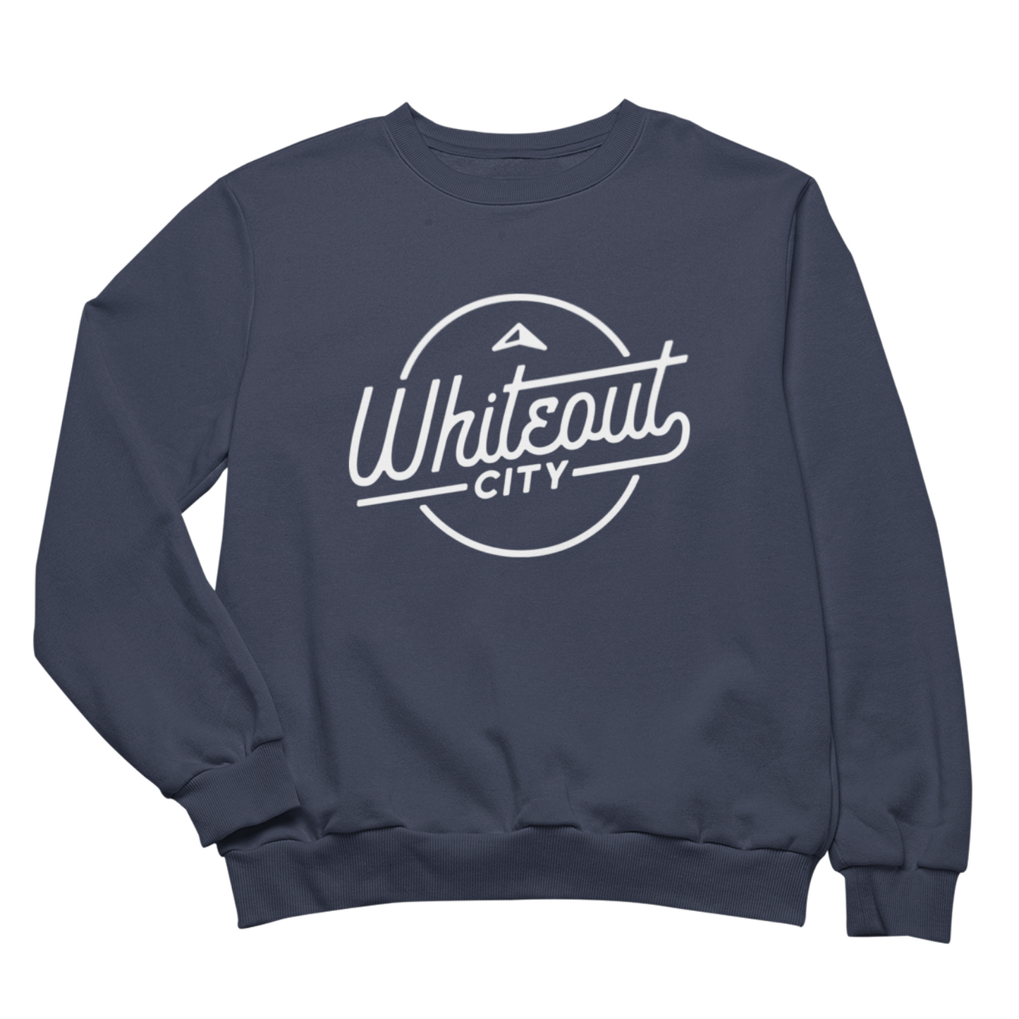 Whiteout City Classic Crewneck | White on Navy