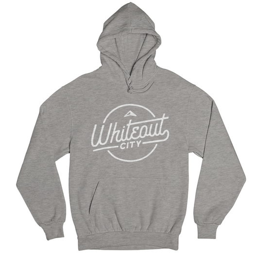Whiteout City Classic Hoodie | White on Athletic Grey